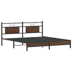 Bed Frame without Mattress Brown Oak 183x213 cm Engineered Wood 4107003