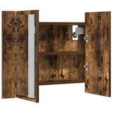 LED Mirror Cabinet Smoked Oak 60x12x45 cm Engineered Wood 822841