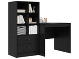 Desk with Drawer with Shelf with Storage 2 pcs Black Oak 3337338