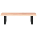 Basin Shelf Wall Mounted Steel and Solid Wood Oak 3302561