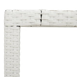 Garden Table with Glass Top White 150x90x75 cm Poly Rattan 368126