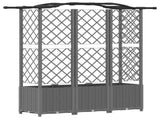 Raised Bed with Trellis and Roof Light Grey 163 x 40 x 138 cm 42032585