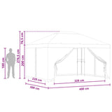 Garden Gazebo with Sidewalls 4 x 3 m Beige Polyester and Steel 900385