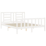 Bed Frame without Mattress White 160x200 cm Solid Wood Pine 3192892