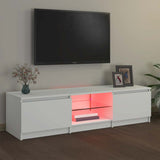 TV Cabinet with LED Lights White 140x40x36 cm 804292