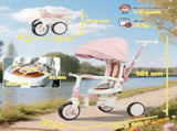 5 in 1 Kids Trike with Adjustable Toddler Tricycle with Push Handlebar, Adjustable T3398P378914