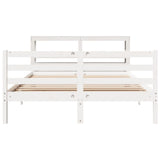 Bed Frame without Mattress White 150x200 cm King Size Solid Wood Pine 3305829
