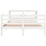Bed Frame without Mattress White 160x200 cm Solid Wood Pine 3305831