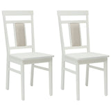 Dining Chair 2 pcs White Solid Rubber Wood 42020507