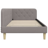 Corner Bed Frame with Headboard Taupe 100 x 200 cm Fabric 42016582