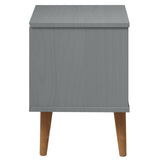 Bedside Cabinet MOLDE Grey 40x35x48 cm Solid Wood Pine 350497