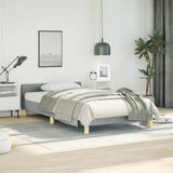 Bed Frame without Mattress Light Grey Twin Fabric 347447