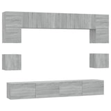 8 Piece TV Cabinet Set Grey Sonoma Engineered Wood 3114420