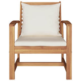 Chair 2 pcs Brown and Cream 65 x 60 x 76.5 cm Solid Teak Wood 42006405