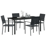 Garden Dining Set 5 pcs Black PE Rattan 3379082
