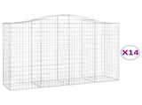 Arched Gabion Baskets 14 pcs 200x50x140/160 cm Galvanised Iron 3145694