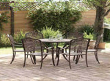 Garden Dining Set 7 pcs Bronze Aluminium 3334704