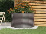 Garden Planter Galvanised Steel 80x80x68 cm Grey 318859