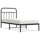 Metal Bed Frame without Mattress with Headboard Black 90x190cm 352570