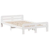 Bed frame without Mattress White 135x190 cm Double Solid Wood Pine 3309054