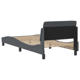 Bed Frame "Dover" Dark Grey 90x190 cm Single Velvet 373321
