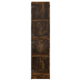 Highboard with Glass Doors Smoked Oak 35x37x142 cm 836438