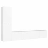 4 Piece TV Cabinet Set White Engineered Wood 3078674