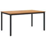 Garden Dining Set 7 pcs Black Solid Acacia Wood 3284400