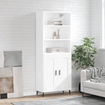 Highboard White 69.5x34x180 cm Engineered Wood 3189973