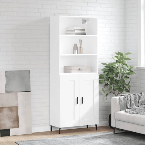 Highboard White 69.5x34x180 cm Engineered Wood 3189973