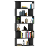 ZNTS Book Cabinet/Room Divider Black 80x24x192 cm Engineered Wood 800091