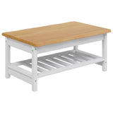 Coffee Table EKAI White 100 x 60 x 45.5 cm Solid Pine Wood 42037020