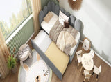 Upholstered Bed Daybed with Pull-Out Bed, 3FT Single Sofa Bed 90 x 190 cm, Guest Beds for Adults and N601P272133G