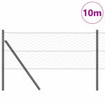Fence with Posts Grey 0.6 x 10 m PVC-coated steel 3352772