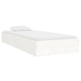 Bed Frame without Mattress White Solid Wood 75x190 cm Small Single 820063