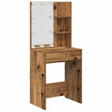 Dressing Table Set with LED Old Wood Engineered Wood 3329181