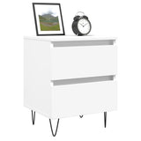 ZNTS Bedside Cabinet White 40x35x50 cm Engineered Wood 826876