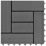 22 pcs Decking Tiles 30x30 cm 2 sqm WPC Grey 277799