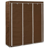 Wardrobe with Compartments and Rods Brown 150x45x175 cm Fabric 282454