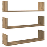 Wall Shelves 3 pcs Artisian Oak 80x18x18 cm Engineered Wood 853298