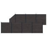 Fence Set 8 pcs 1311 x 186 cm WPC and Aluminium Black 3429426
