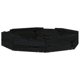 Sandbox with Seats Black Octagon Solid Wood Pine 825013