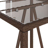 Outdoor Bar Table Brown 70x70x110 cm Poly Rattan 368694