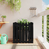 Garden Planter with Fence Design Black 70x70x70 cm Solid Wood Pine 832464