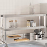 Work Table Overshelf 2-Tier 110x30x65 cm Stainless Steel 376449