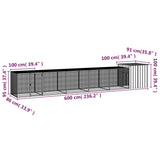 Chicken Cage Grey 600x91x100 cm Galvanised Steel 3106463