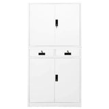 Office Cabinet White 90x40x180 cm Steel 336417