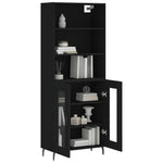 Highboard Black 69.5x34x180 cm Engineered Wood 3189334