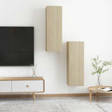 TV Cabinets 2 pcs Sonoma Oak 30.5x30x90 cm Engineered Wood 803351