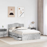 Bed Frame with Drawer Concrete Grey 120 x 200 cm Engineer Wood 3413022